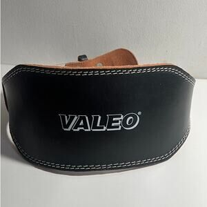 Valeo Leather Black Weightlifting Belt Support Padded Back Support Suede